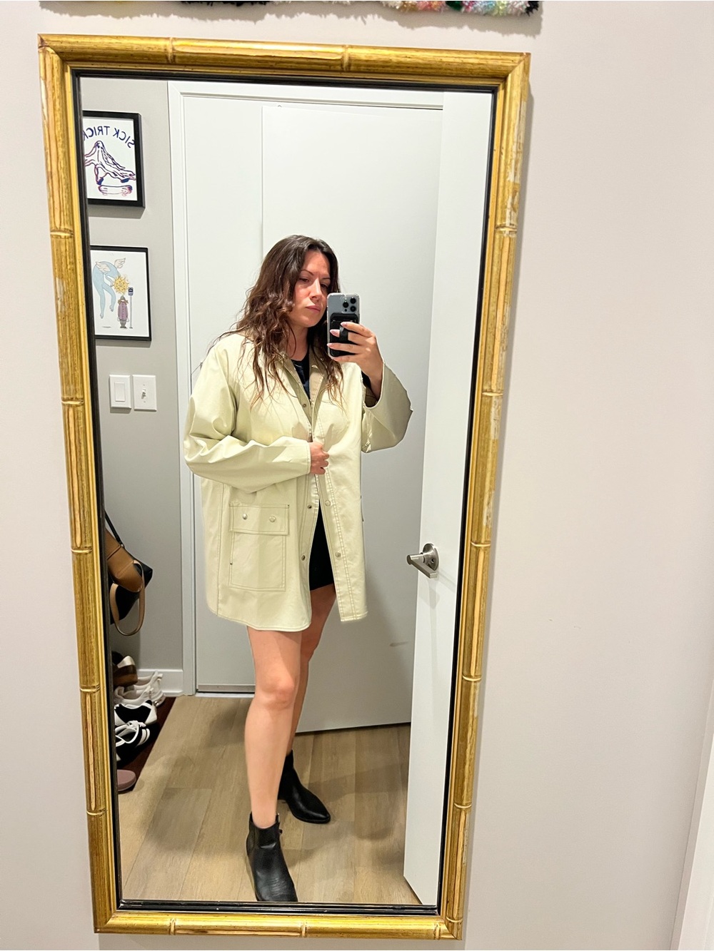 Vintage Rainskins Hooded Rain Jacket - Cream